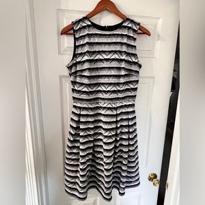 Navy and White Dress- Wedding Guest- Size 10